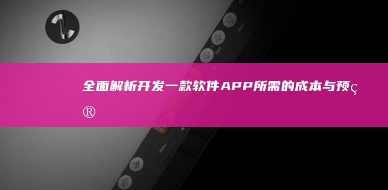 全面解析：开发一款软件APP所需的成本与预算